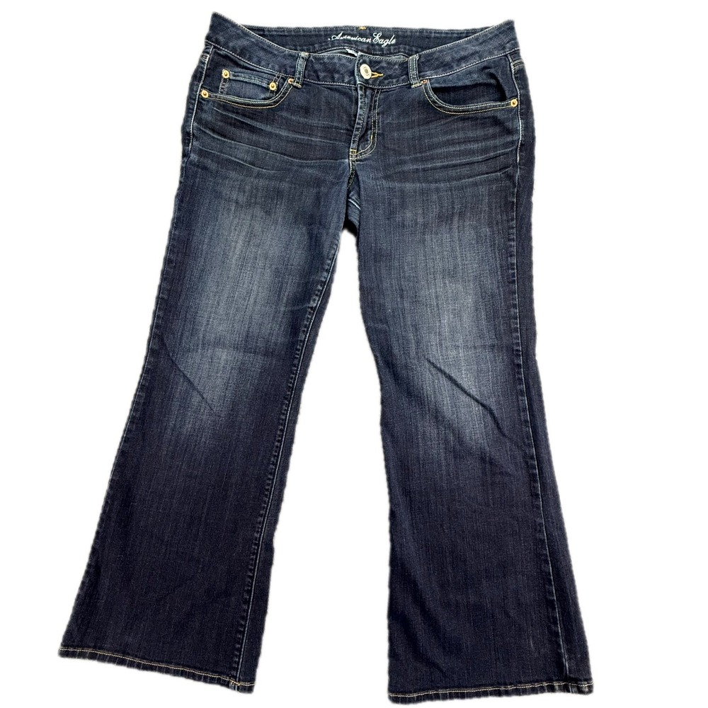 American Eagle Favorite Boyfriend‎ Womens 12S Dark Wash Super Stretch Jeans